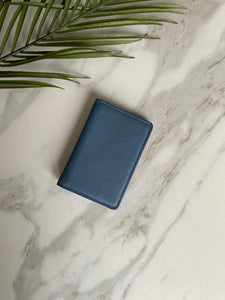 Light Navy folding card holder wallet, Compact Pocket organiser