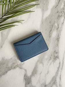 Light Navy folding card holder wallet, Compact Pocket organiser