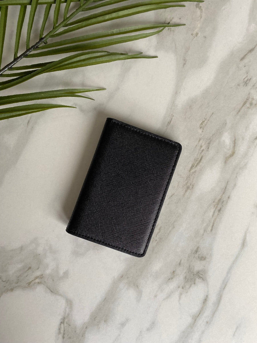 BLACK folding card holder wallet, Compact Pocket organiser