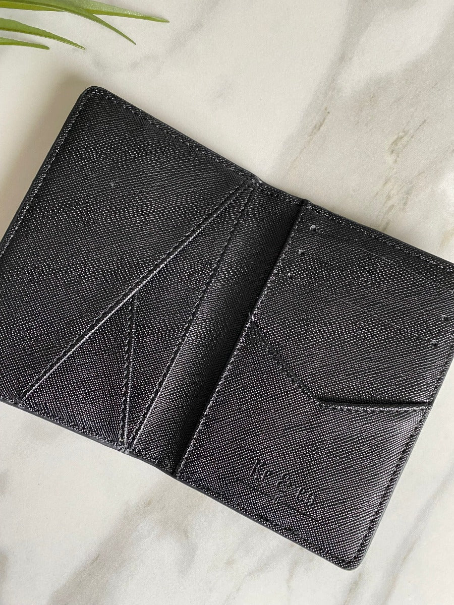 BLACK folding card holder wallet, Compact Pocket organiser