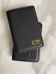 BLACK folding card holder wallet, Compact Pocket organiser