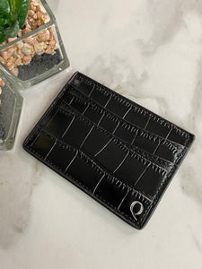 REAL CROC LEATHER 4 SLOT CARD HOLDER